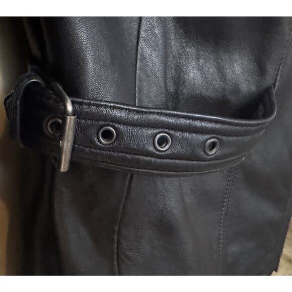 Valerie Stevens Lambskin Classic Women Black Leather Jacket Size 8 - Picture 4 of 6